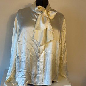 Vintage Saks 5th Ave Silk Bow Blouse